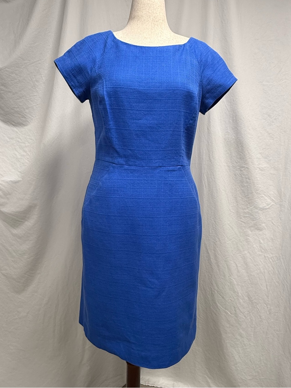 J. Crew Factory Royal Blue Boatneck Sheath Midi Dress